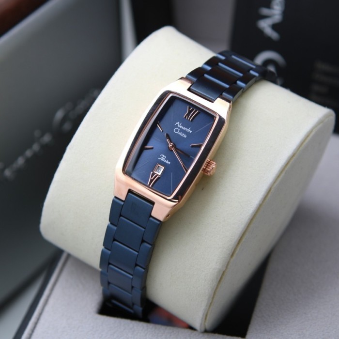 Jam Tangan Wanita Ac Alexandre Christie 2455 Original - Blue Rosegold