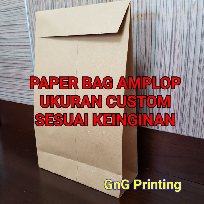 Paper Bag Kraft Amplop Besar Custom, Paper Bag Pengiriman , Packaging