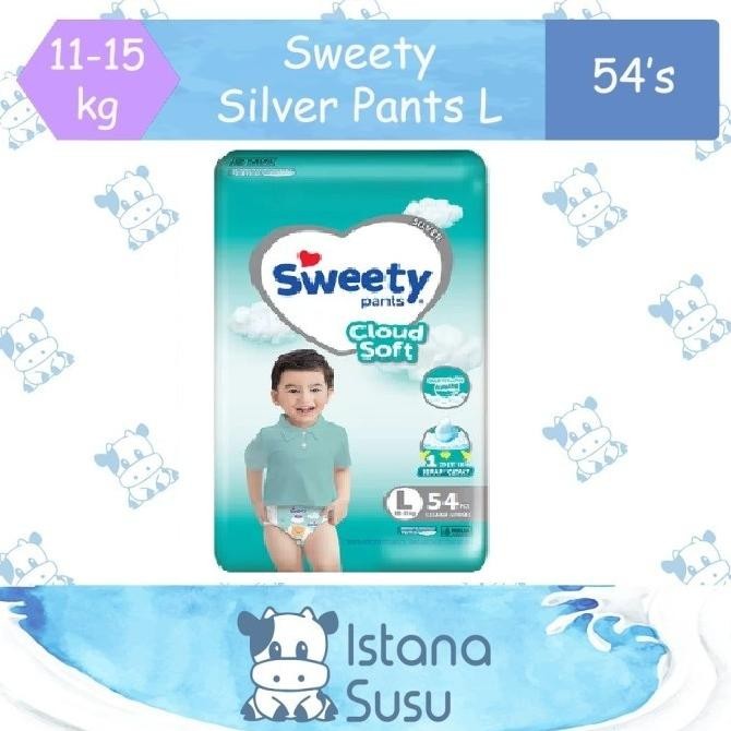 || PROMO POPOK BAYI / PAMPERS ~`~ Sweety Silver Pants L 54 ||~~~