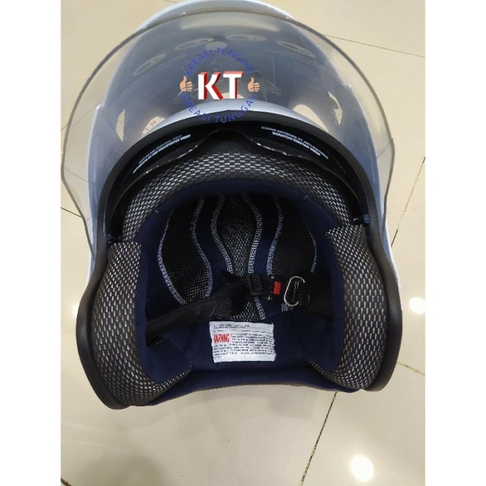 HELM MOTOR POLISI/HELM DOBEL VISOR LANTAS LOGO TULISAN