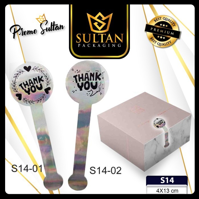 

Sticker Murah Sticker Laminating Silver S14-01 (13X4Cm) Thank You