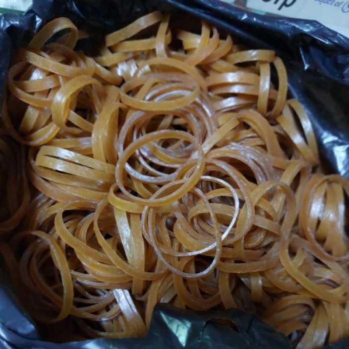 

TERLARIS KARET KWETIAU 5MM (1 KG) / KARET GELANG INDUSTRI TEBAL 5MM / KARET GELANG JUMBO LINGKAR