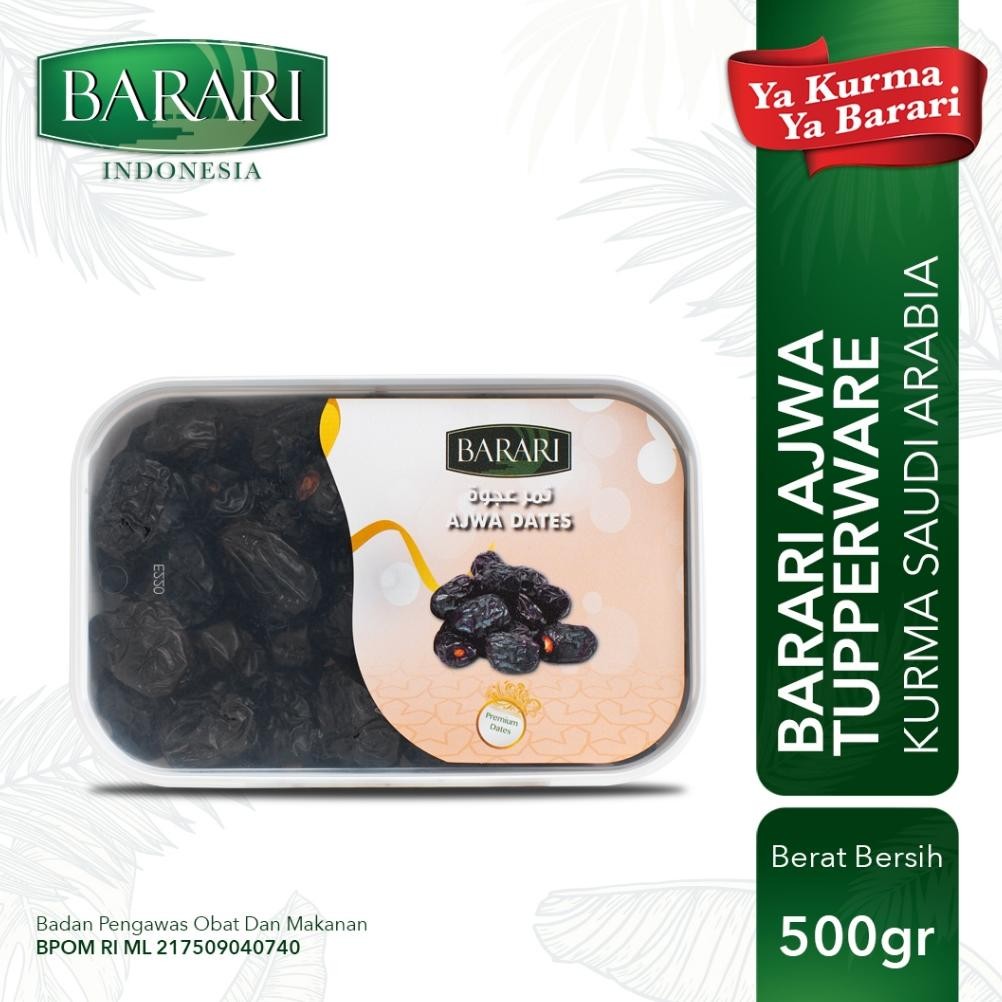 

BARARI Ajwa Tupperware Kurma Arab 500gr Premium Dates High Quality Tekstur Lembut