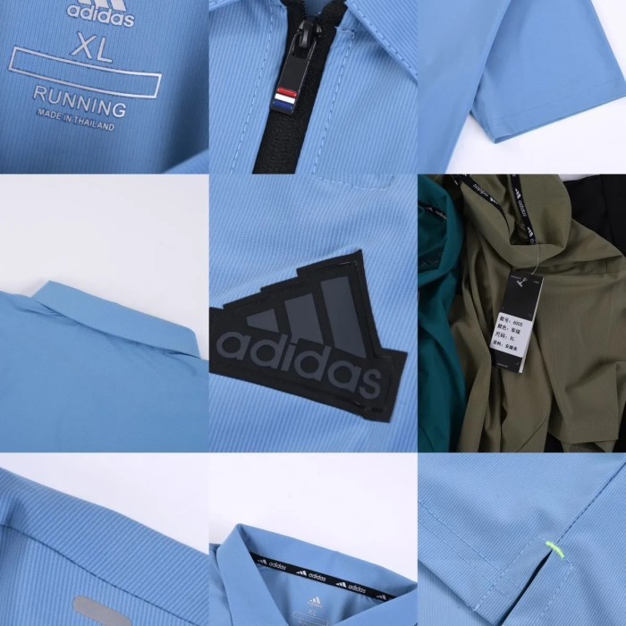 New kaos polo zipper kerah polo shirt adidas dry fit unisex gym sport 78