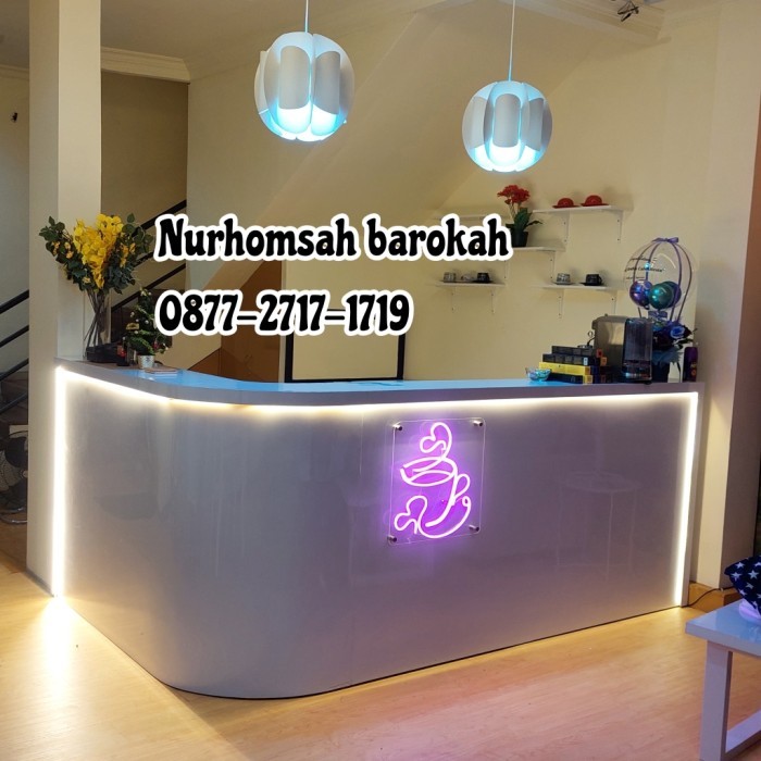 meja kasir hpl , meja bartender hpl