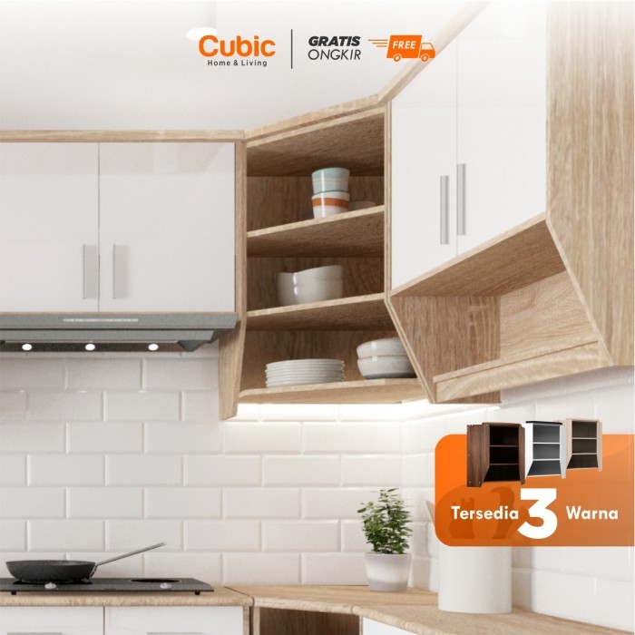 Cubic Kitchen Set Sudut Minimalis / Rak Atas Lemari Dapur / Elena Ksas