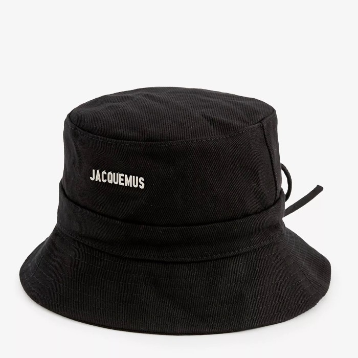 JACQUEMUS Le Bob Gadjo brand-plaque cotton bucket hat/topi unisex ori