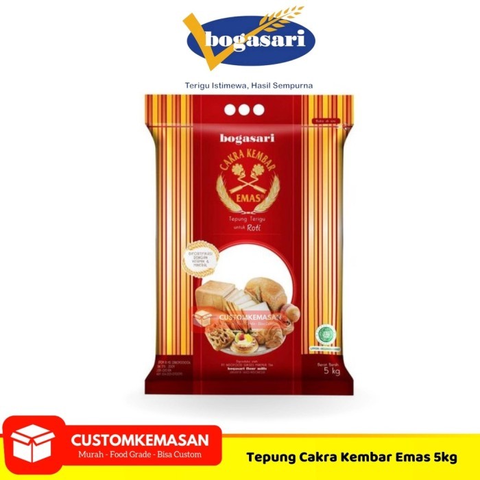 TERLARIS BOGASARI TEPUNG CAKRA KEMBAR EMAS 5KG / TEPUNG TERIGU 1 KG / TEPUNG TERIGU SERBAGUNA /