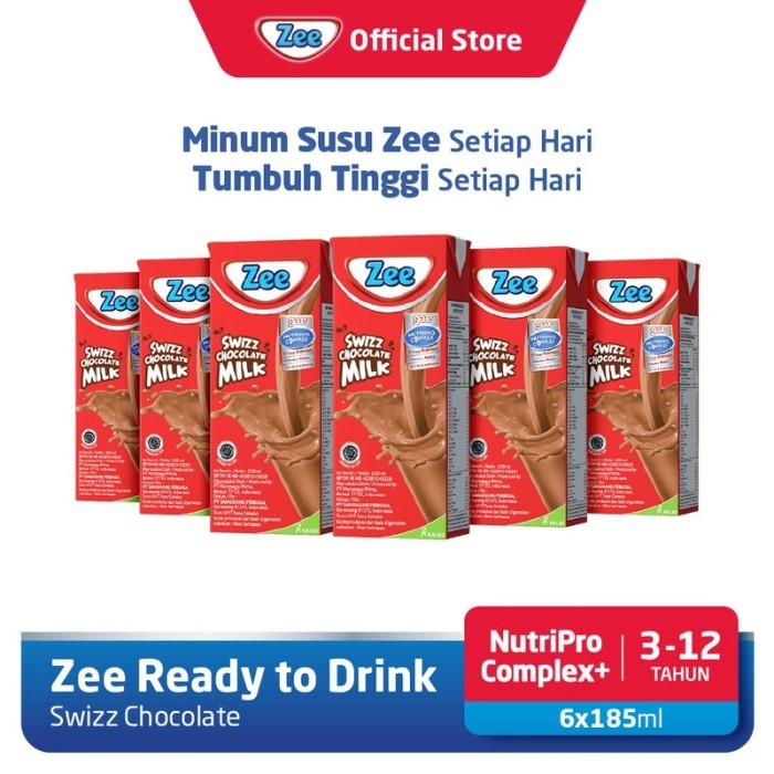 

TERLARIS ZEE UHT SWIZZ CHOCOLATE MILK 185ML (6 PACK) MURAH!!! MURAH