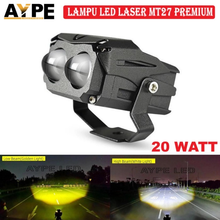 

TERLARIS ORIGINAL LAMPU LED LASER MT27 20 WATT 2 WARNA HI / LO HIGH QUALITY SQL 2 MATA LED MT27