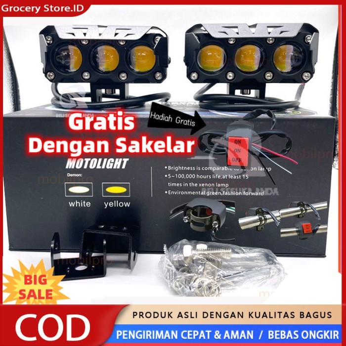 

TERLARIS LAMPU TEMBAK LASER FOGLAMP SQL 3 MATA SUPER BRIGHT HI LO 60 WATT LAMPU TEMBAK MOTOR MOBIL