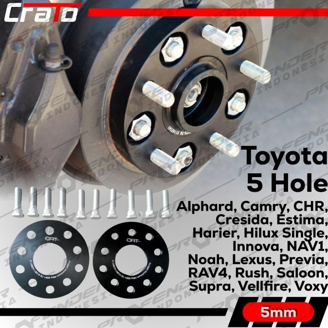 Wheel Adaptor Velg Spacer Aluminium - 5 Hole - Toyota - 5-114.3-60.1 5Mm 10Mm 15Mm 20Mm 25Mm 30Mm - 