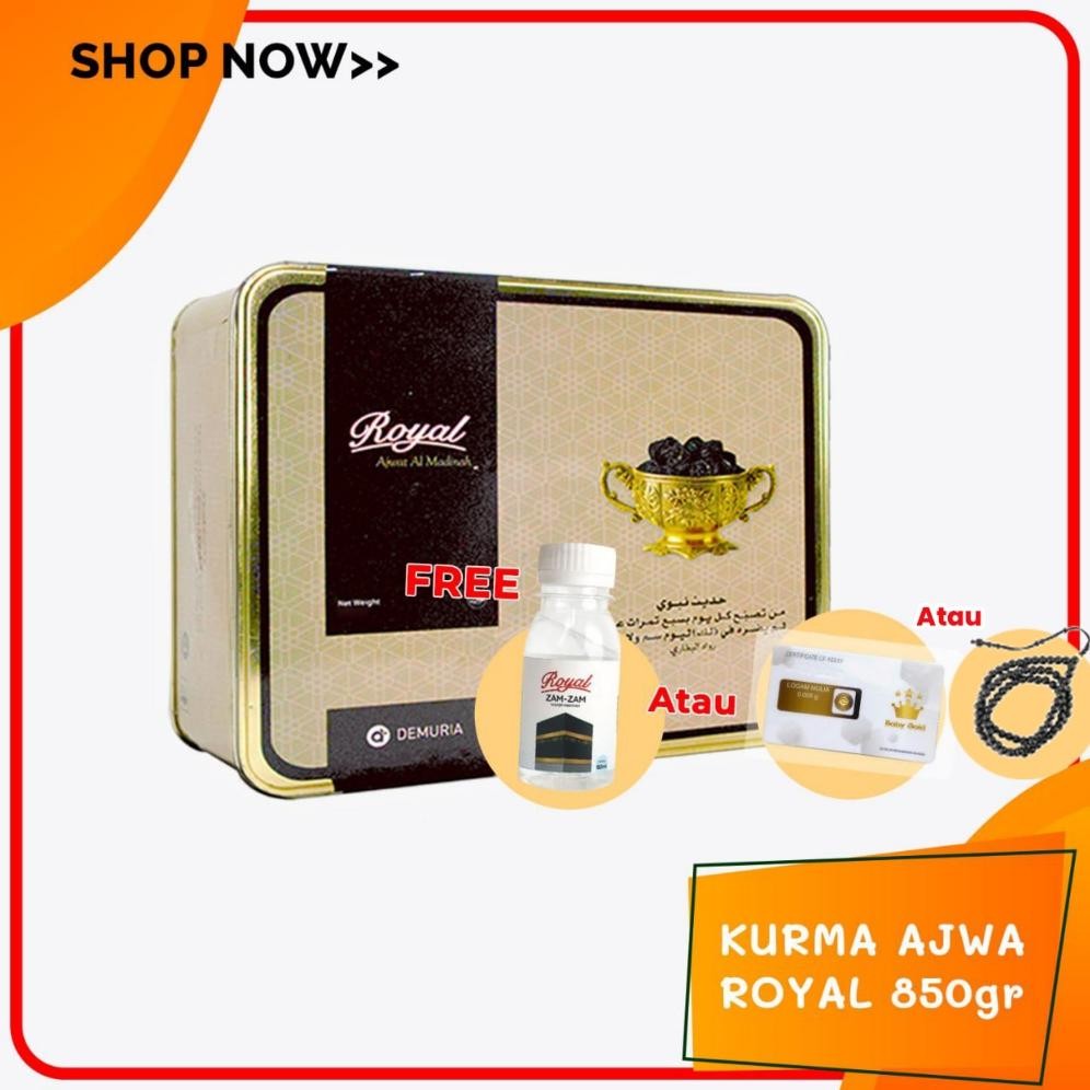 

tin- eksklusif kurma ajwa al-madinah 850gr royal preum bergaransi asli | kurma nabi asli gratis air zam-zam