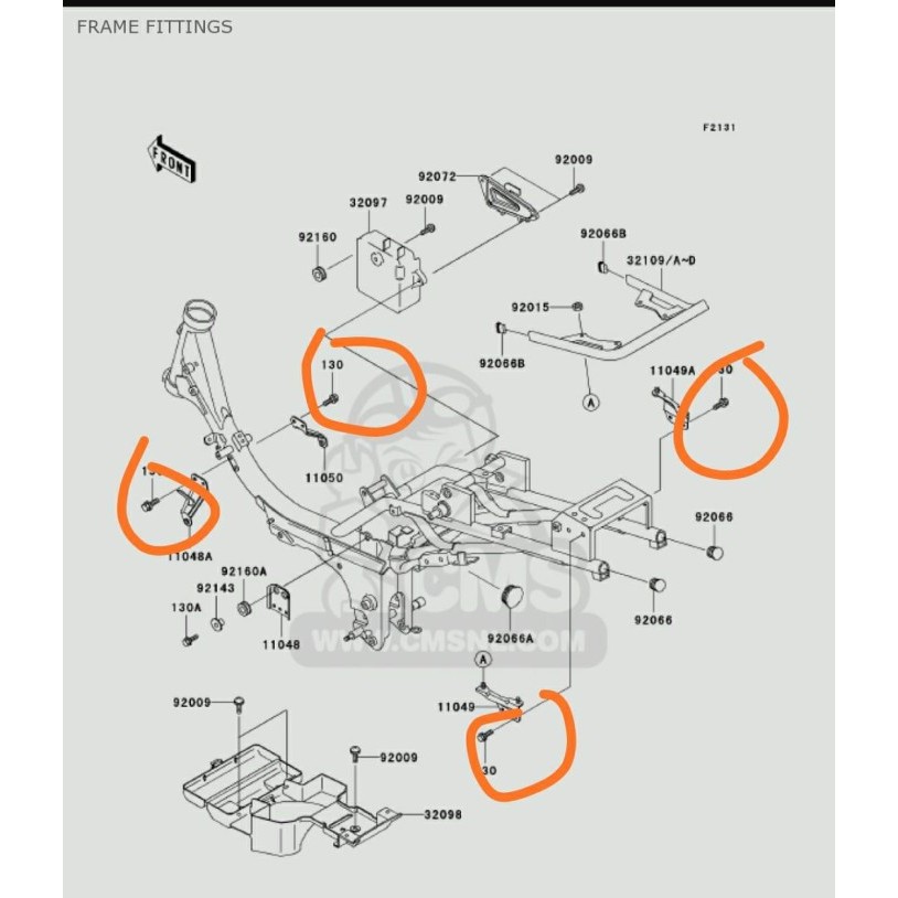 Baut Bolt Rangka Flanged Kawasaki Kaze Blitz Zx130 A Original Kawasaki Termurah Langka