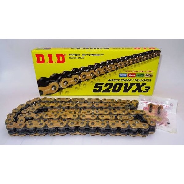 Rantai Did Japan Xring X-Ring 520Vx3 520 Vx3 Vx 120L 120 L Gold Racing Chain 520 Vf No Rk Xso Gb520X