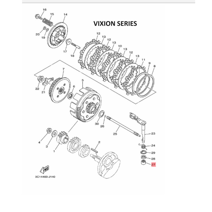 Bearing Tuas Stut Kopling F1Zr Fizr Scorpio Vixion Ygp 93315-112Y8 Termurah Langka