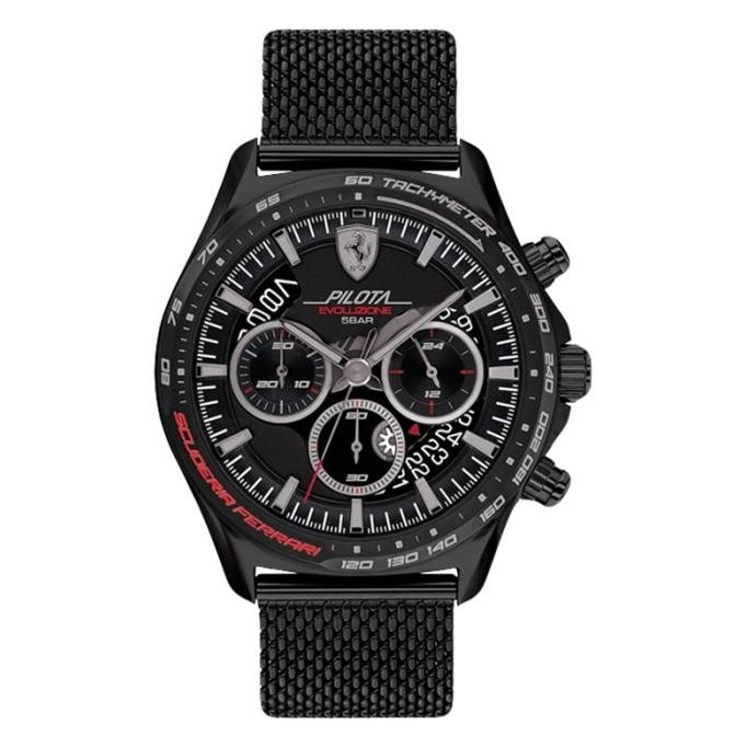 Grosir Jam Tangan Pria Ferrari Scuderia Pilota Evoluzione 0830827 Chronograp