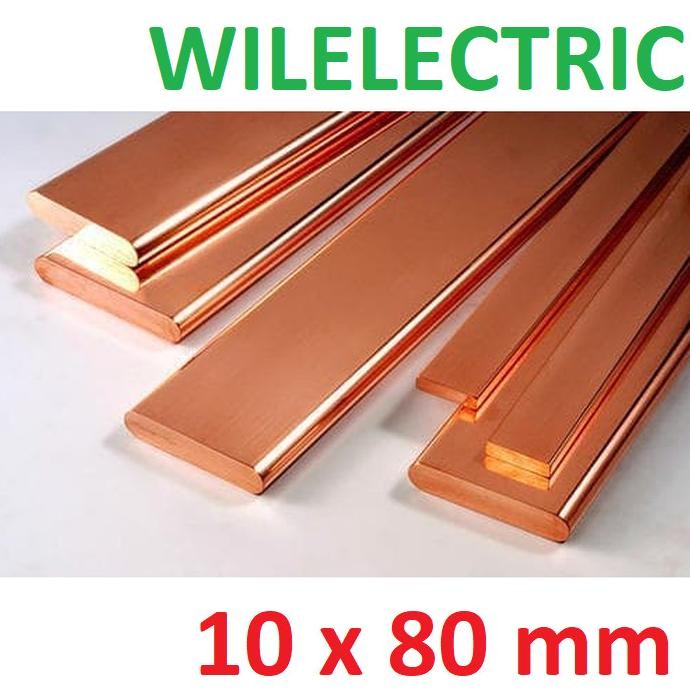 ready busbar / plat / rail copper import 10 x 80 10x80 mm asli tembaga 4 m