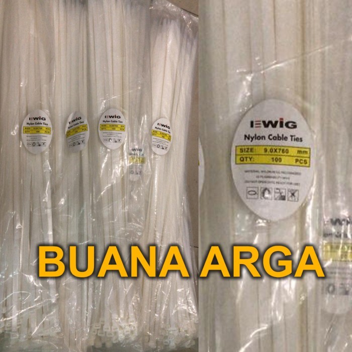 

Kabel Ties EWIG 760 x 9mm Cable Tie Kualitas Super panjang 76cm Nylon