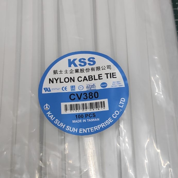 

KSS CV380 cv-380 kabel ties 38cm x 7.6mm murah hitam putih ready