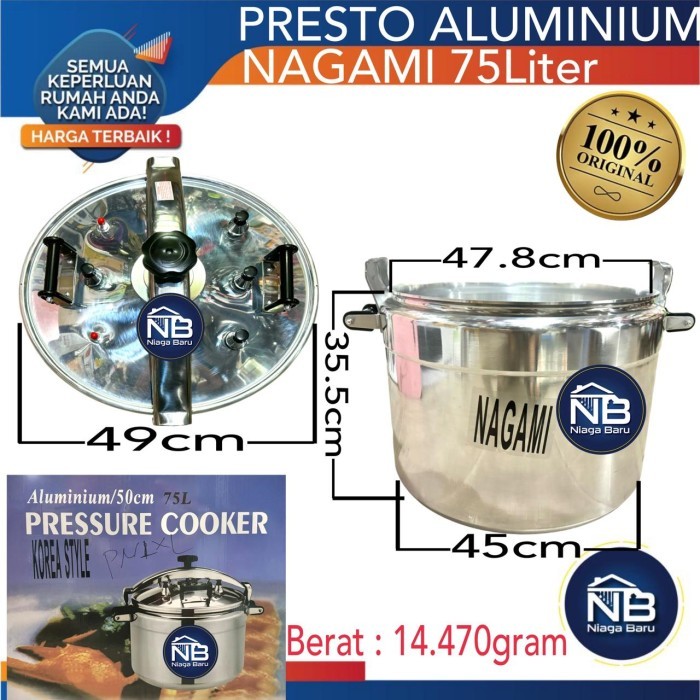 Nagami Panci Presto 75Liter PRESSURE COOKER 75 Liter Besar
