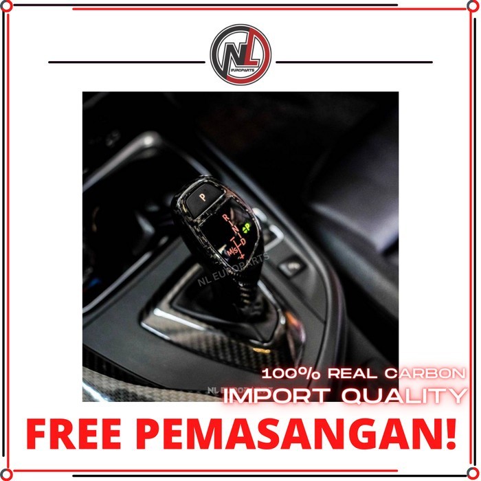 TERBARU Gear Shift Knob Cover REAL Carbon BMW F30 F32 LCI Import Shift Knob