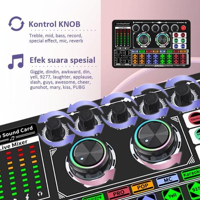Grosir Bonkyo F999 Live Sound Card Live Mixer Periferal Komputer Untuk Audio Kartu Suara Karaoke Lan