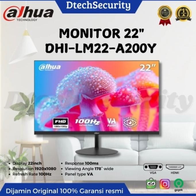 BARU MONITOR DAHUA 22INCH / MONITOR LCD DAHUA 22 IN DH-LM22-B200 HDMI / VGA