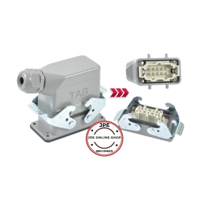 Steker + Stop Kontak Heavy Duty Connector 10 Pin HDC-HE-10-1 IP65