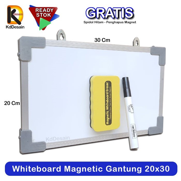 

WHITEBOARD MAGNETIC GANTUNG 20 X 30 SPIDOL HITAM PENGHAPUSAN MAGNET