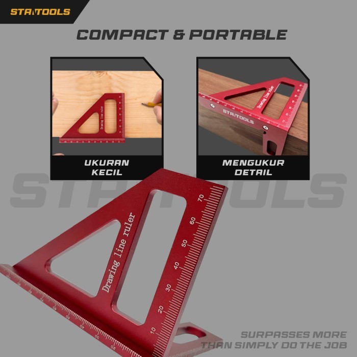 

SPEED SQUARE - PENGGARIS SUDUT SIKU SEGITIGA - 2 SISI - PENGGARIS MULTI ANGLE 90 DERAJAT