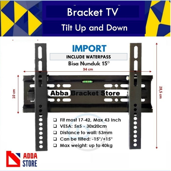 Bracket Braket Smart Tv 32 40 42 43 Inch Sony Toshiba Aqua Polytron