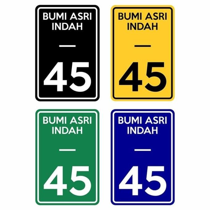 ready plang nomor rumah unik 20cm x 30cm plat alumunium