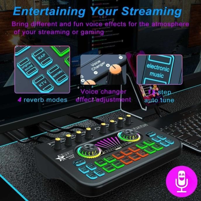 Grosir Mixer Audio Souncard X3 Dsp Chip Live Recording Streaming Musik Akustik Mixer Audio Bluetooth