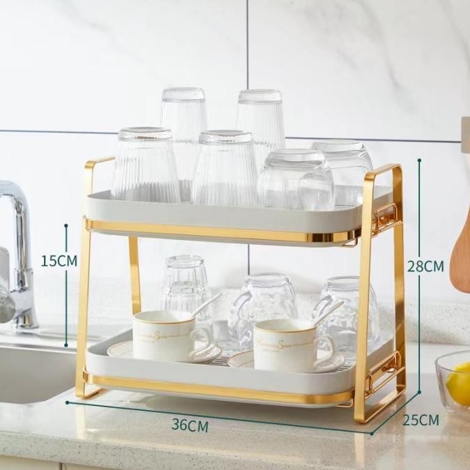 Rak Piring Gold / Rak Piring Rosegold / Rak Piring Mewah / Rak Piring Nananinu12