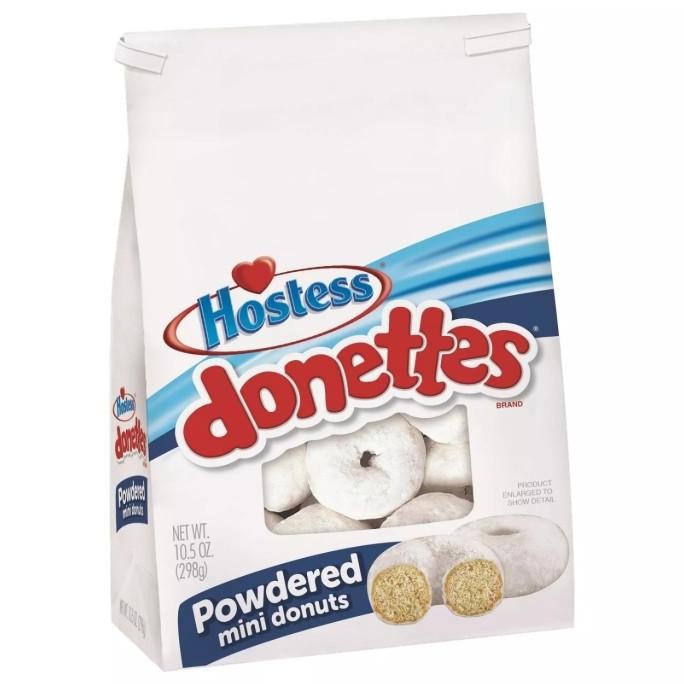 

NEW PRODUK HOSTESS DONNETES POWDERED MINI DONUTS !!!!!