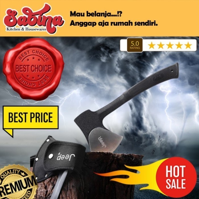 TERBARU Kapak Kampak Premium Koleksi Survival Outdoor Pemotong Kayu Bushcraft