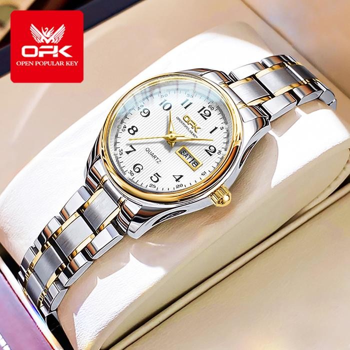 Opk Jam Tangan Wanita Original Anti Tahan Air Luminous Stainless Steel Women Watch Luxury Fashion