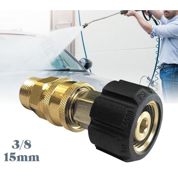 TERBARU Pressure Washer Quick Release Brass M22 15mm Female Swivel To M22 Male