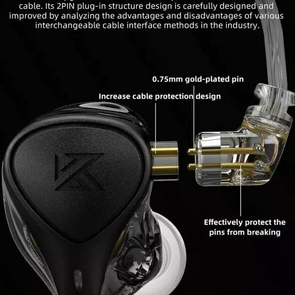 [Kz Official Store] Kz Zex Pro / Kz Crn With Mic In Ear Earphone Berkualitas