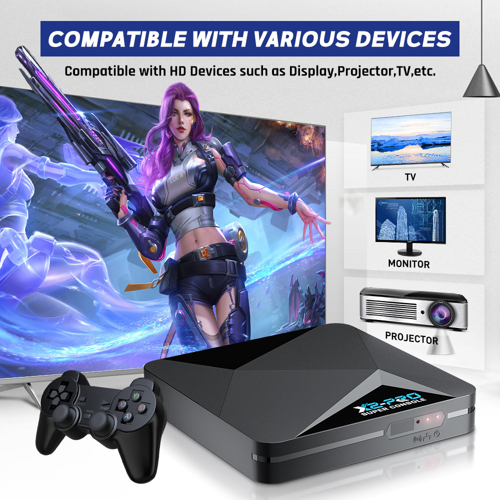 YHS KINHANK Retro Video Game Console Super Console X2 Pro with 90000 Video Games for PS1/DC/MAME/SS 