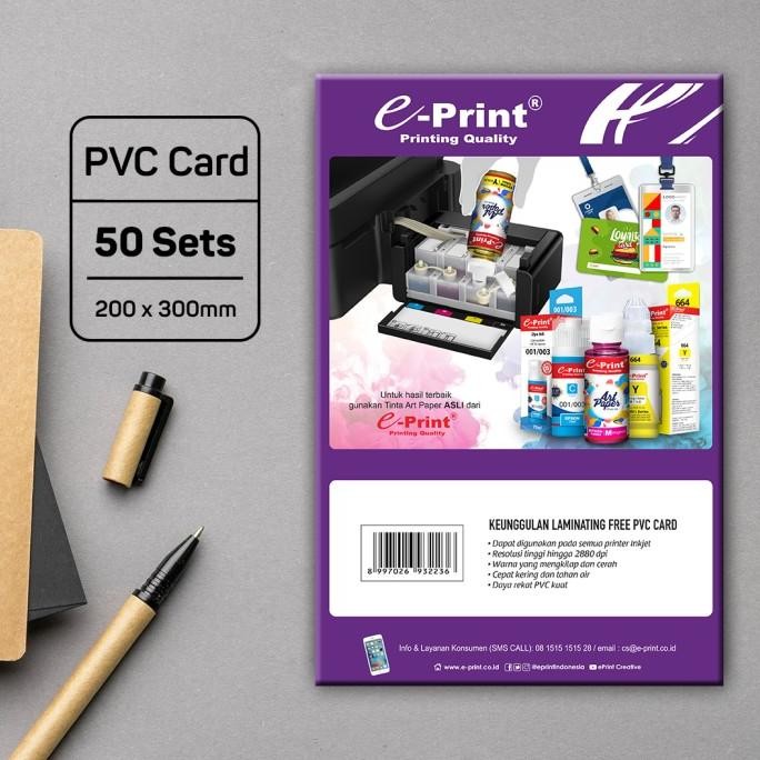 

Promo Kertas Laminating Free PVC ID Card Ukuran 200mm X 300mm 50set e-Print COD
