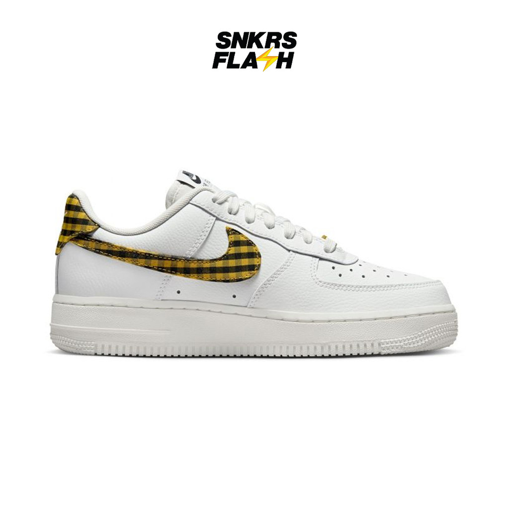 NIKE Air Force 1 Low Gingham Yellow Black Sepatu Sneakers Wanita - DZ2784102 - Size 38.5