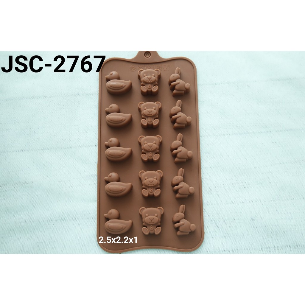 JSC-2767 Cetakan silikon pudding coklat fondant panda bebek kelinci (CETAKAN SILIKON)
