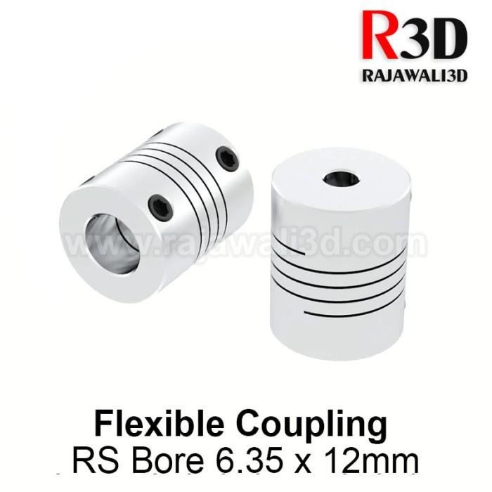 Flexible Coupling D25 L30 6.35x12 mm Coupler Alumunium