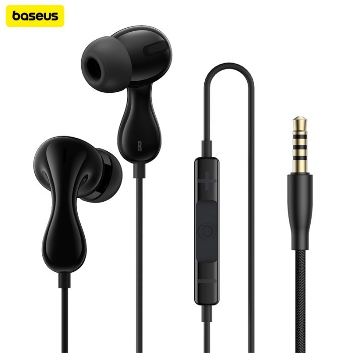 Baseus Headset Encok HZ20 Hi Res Dynamic Sound Jack Audio 3.5mm Wired Earphone Handsfree Kabel Ori