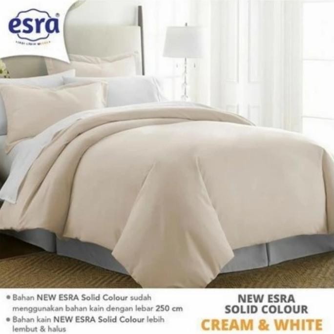 Grosir Bedcover + Sprei Set Katun Premium Polos Cream