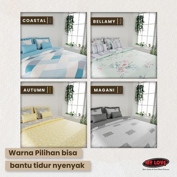 Murah Sprei Rumbai 180X200 My Love Bahan Katun Cvc Rumbai 50 Cm Size King Bahan Tebal Nyerap Air | S