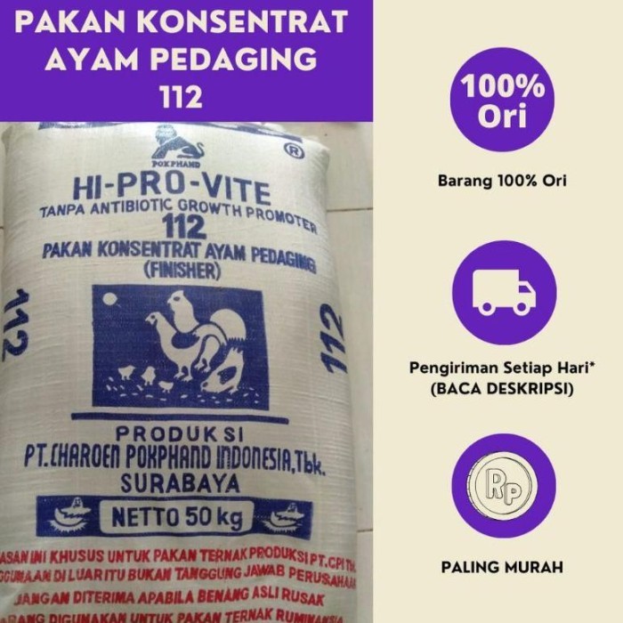 Grosir Konsentrat 112 Ayam Pedaging Kemasan 10 kg