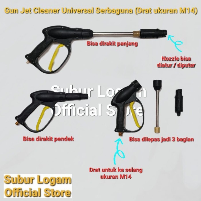 Gun Semportan Tembakan Jet Cleaner Drat M14 Universal Umum KDK